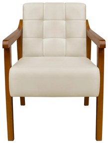 Poltrona Decorativa Vênus Veludo Bege