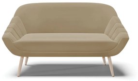 Namoradeira 02 Lugares Giovana Suede Marrom Rato Pés Palito Natural - D'Rossi