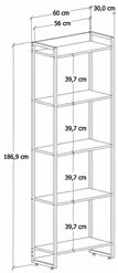 Estante Livreiro Dynamica Industrial 60cm 5 Prateleiras C08 Preto Ônix