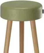 Banqueta Alta Estofada Pés Palito Kit 4 Hong Sintético Verde S08 - Mpo