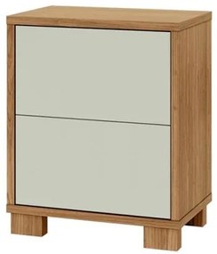 Mesa de Cabeceira Verona 2 Gavetas Freijó com Off White - 76928 Sun House
