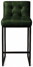 Banqueta Cozinha Alta com Encosto Industrial Preto Lirina PU C05 - D'Rossi - Verde