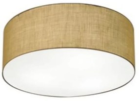 Plafon Cilíndrico Md-3014 Cúpula em Tecido 50x15cm Palha - Bivolt