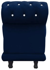 Recamier Barcelona Namoradeira Calçadeira Suede Azul Marinho com strass D'Rossi