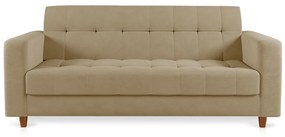 Sofá 03 Lugares Arezzo Suede Pés Chanfrado Castanho - D'Rossi - Marrom Rato