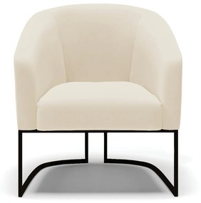 Poltrona Decorativa Industrial Preto Stella Linho D03 - D'Rossi - A19 Bege