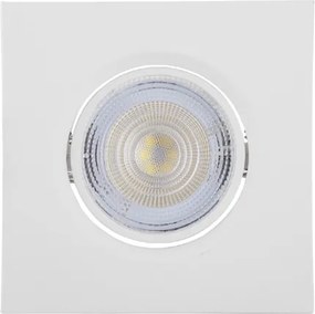 Plafon Led Embutir Quadrado Branco 4,2W Luz Branca