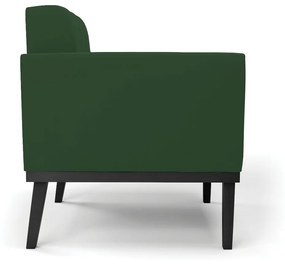 Sofá Namoradeira 2 Lugares Base de Madeira Preto Elisa Veludo D03 - D'Rossi - Verde