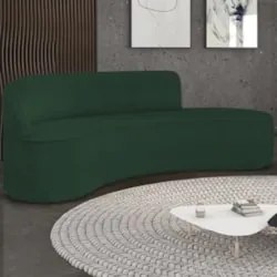 Sofá 4 Lugares Para Sala 220cm Orgânico Wendi Boucle Verde I01  - Mpoz