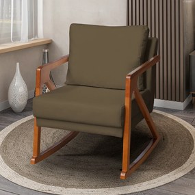 Poltrona Mona Amber Balanço Veludo Marrom
