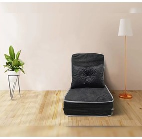 Puff Multifuncional 3 Em 1 + Travesseiro Solteiro - Suede E Corino Pre... (Roxo)