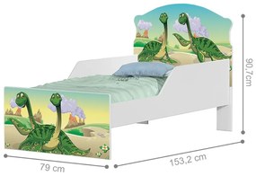 Mini Cama Infantil 153,2x79cm com Proteção Lateral Personagens K02 - D'Rossi - DINOSSAURO