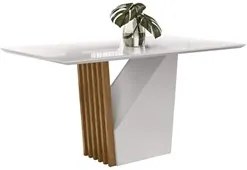 Mesa De Jantar 4 Lugares 120cm Venetti N02 Ypê/Off White - Mpozenato