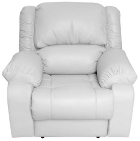 Poltrona do Papai Reclinável Manual Magnum PU Sintético Branco G23 - Gran Belo