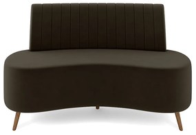 Sofá Living Decorativo 2 Lugares 1,60M Katara Marrom Veludo G33 - Gran Belo