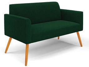 Sofá 2 Lugares Namoradeira Pé Palito Castanho Marisa Bouclê - Verde