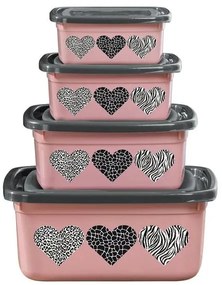 Kit Potes Quadrados Lovely 4 Peças