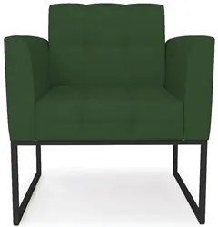 Poltrona Base Industrial Preto Kit 2 Ana Veludo Luxo Verde - Ibiza