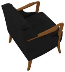 Poltrona Decorativa para Sala de Estar Capitonê Lapa Z32 Veludo Preto