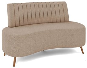 Sofá 2 Lugares Living 160cm Pé Palito Maraú Bouclê K01 - D'Rossi - Creme