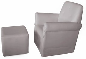 Poltrona Suzi Amamentação Balanço + Puff Suzi Suede Crepe