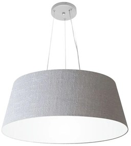 Lustre Pendente Cone Md-4002 Cúpula em Tecido 21/60x50cm Rustico Cinza - Bivolt