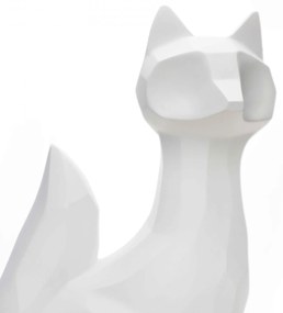 Escultura Decorativa Raposa Em Resina Branco Mate 25x16 Cm - D'Rossi