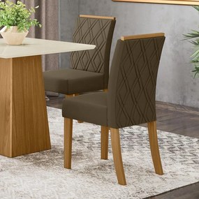 Kit Conjunto 2 Cadeiras Vita Sala de Jantar Nature Bege