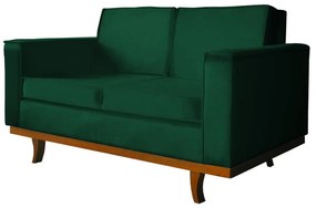 Sofá Dubai 2 Lugares Decorativo 1,50 m Sala Veludo Verde Bandeira