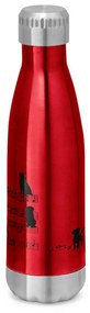 Garrafa Térmica Inox Brilhante 510 ml Cachorro Musical Preto - Vermelho