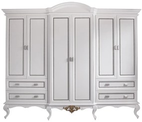 Guarda-Roupas Provençal Clássico Lavanda - Branco com Detalhes Fendi Lumiére Kleiner