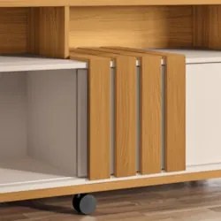 Rack Bancada de TV 50 Pol 136cm Analu H01 Cinamomo/Off White - Mpozena