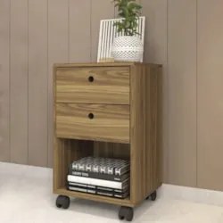 Gaveteiro Escritório 38cm 2 Gavetas e Nicho Una Mel C01 - Mpozenato