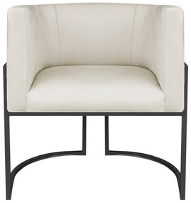Poltrona Dália Luxo Moderna Estofada Design Sofisticado com Base de Ferro Preto Linho