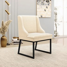 Cadeira Sala de Jantar Industrial Preto kit 4 Liz Bouclê D03 - D'Rossi - Bege