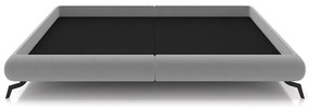 Cama Queen Size Avulsa Bezos Madeira Imunizada Pés em Aço Revestimento Veludo Cinza G91 - Gran Belo