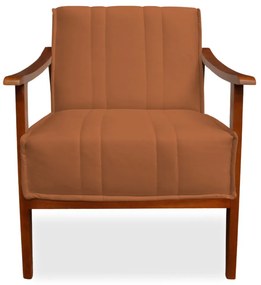 Poltrona Decorativa Vincenzza Veludo Telha
