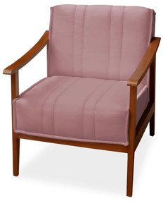 Poltrona Decorativa Vincenzza Veludo Rose