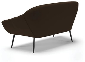 Namoradeira 02 Lugares Giovana Suede Marrom Pés Palito de Ferro - D'Rossi