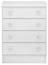 Cômoda Quarto Doce Sonho 64cm com 4 Gavetas Branco   - Qmovi