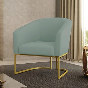 Poltrona Decorativa Industrial Dourado Stella Cotelê Int/Veludo D03 - D'Rossi - Menta