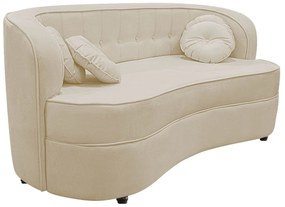 Sofá Curvo 3 Lugares Orgânico Sala Recepção Escritório Decorativo Luxo Panamá 185cm Suede
