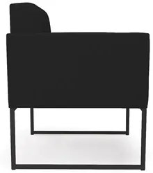 Poltrona Base Industrial Preto Kit 2 Ana Linho Preto - Ibiza