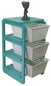 Organizador  3 Cestos Turmalina Cestos Brancos Organizer Woodyou