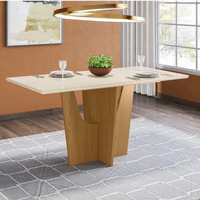 Mesa de Jantar Vértice 1600 06 Lugares Nature Off White