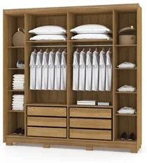 Guarda Roupa Casal 6 Portas 6 Gavetas 223cm Luko V02 Nature/Alasca - M