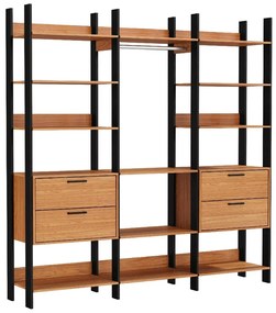 Armário Roupas Closet Casal 4 Gavetas Mdf Preto Luxo TW404 Dalla Costa