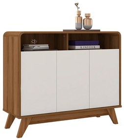 Buffet Aparador 3 Portas Vicenzo MDP Nature/OffWhite G21 - Gran Belo
