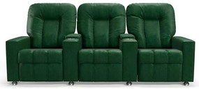 Poltrona do Papai Reclinável 3 Lugares Sala de Cinema Pequim Manual PU Verde G23 - Gran Belo