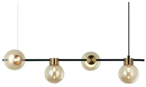 Pendente Tutu 20X28,5X84Cm Metal Preto E Dourado Vidro Champanhe 04Xg9...